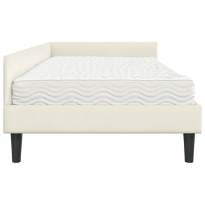 Struttura Letto Angolare con Materasso 2 pcs Crema Velluto 3393713