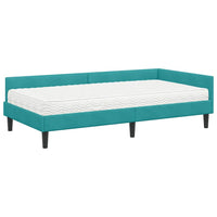 Struttura Letto Angolare con Materasso 2 pcs Turchese Velluto 3393714