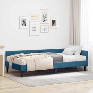 Struttura Letto Angolare con Materasso Altro 2 pcs Blu Velluto 3393715