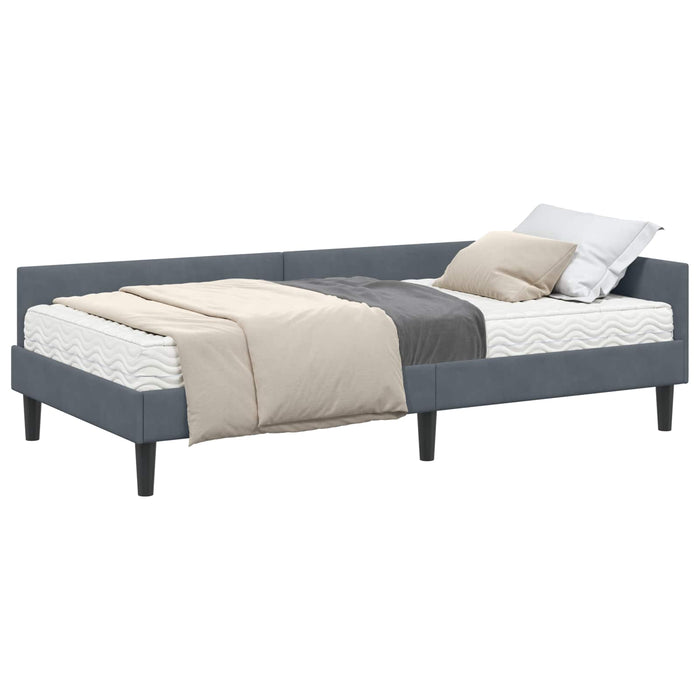 Struttura Letto Angolare con Materasso 2 pcs Grigio Velluto 3393717