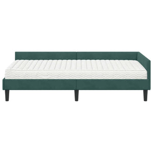 Struttura Letto Angolare con Materasso 2 pcs Verde Velluto 3393718