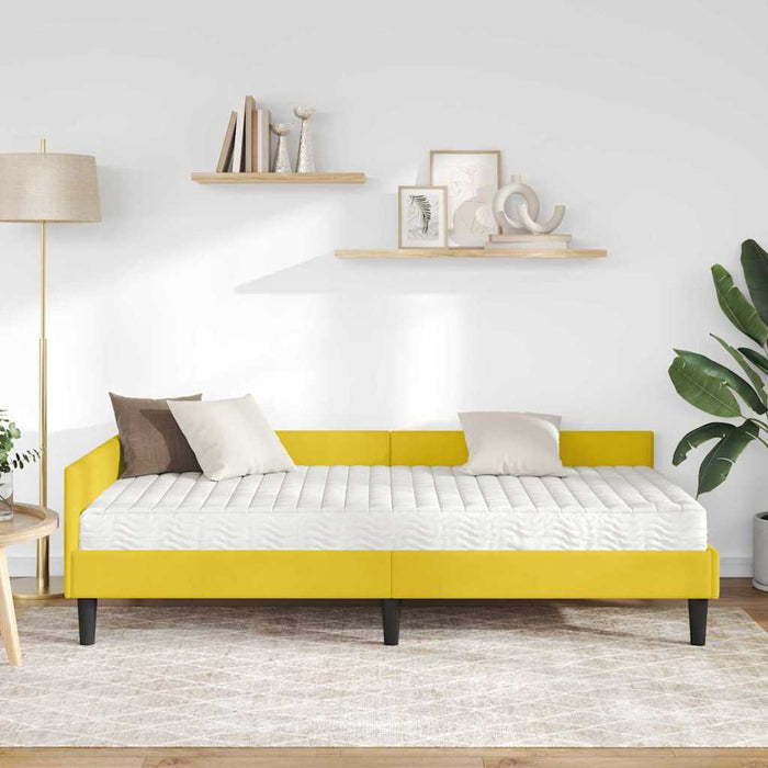 Struttura Letto Angolare con Materasso 2 pcs Giallo Velluto 3393722
