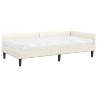 Struttura Letto Angolare con Materasso 2 pcs Crema Velluto 3393723
