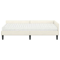Struttura Letto Angolare con Materasso 2 pcs Crema Velluto 3393723