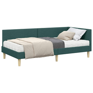 Struttura Letto Angolare con Materasso 2 pcs Verde Tessuto 3393729