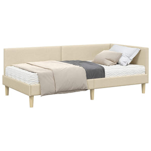 Struttura Letto Angolare con Materasso 2 pcs Crema Tessuto 3393731