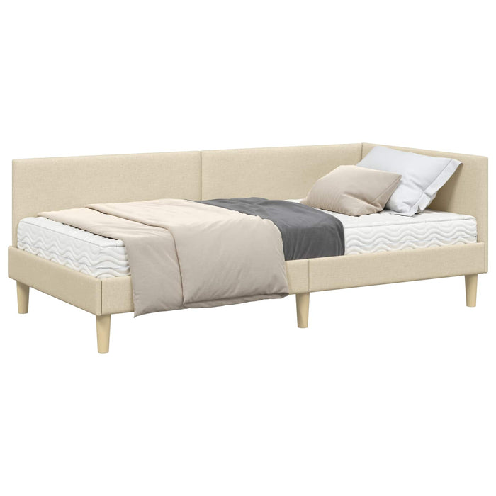 Struttura Letto Angolare con Materasso 2 pcs Crema Tessuto 3393731