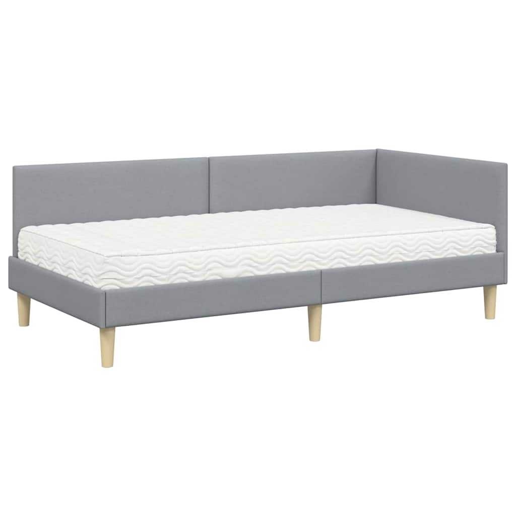 Struttura Letto Angolare con Materasso 2 pcs Grigio chiaro 3393733