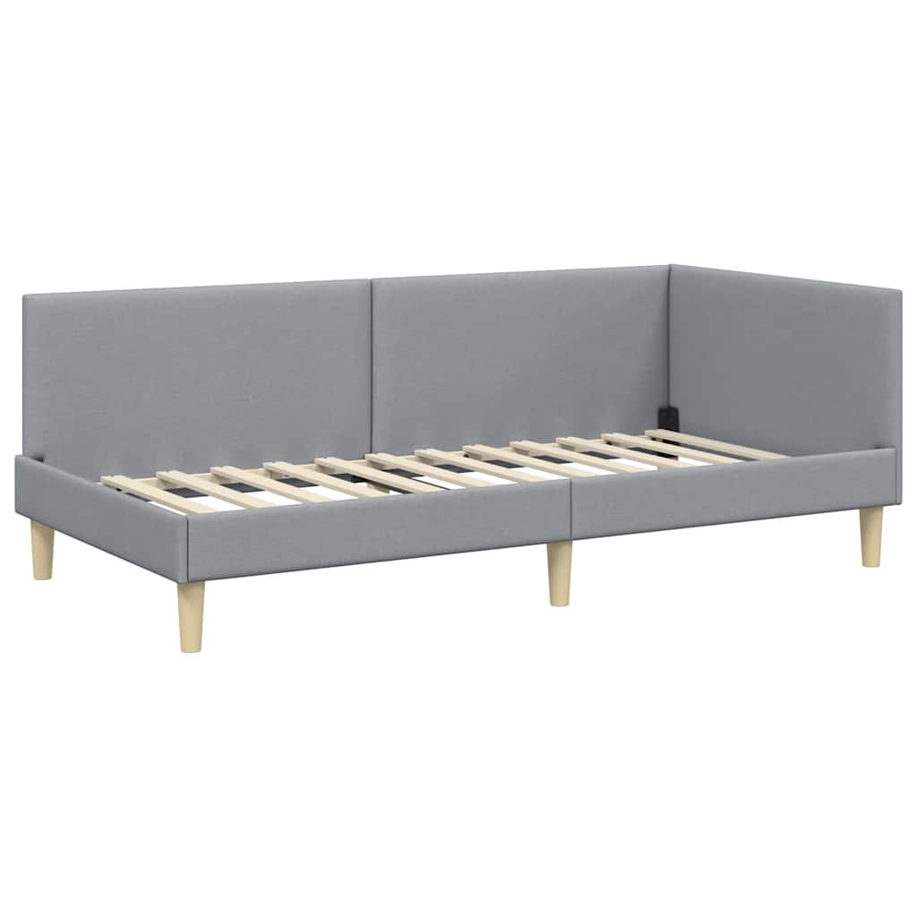 Struttura Letto Angolare con Materasso 2 pcs Grigio chiaro 3393733