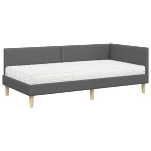 Struttura Letto Angolare con Materasso 2 pcs Grigio Tessuto 3393734
