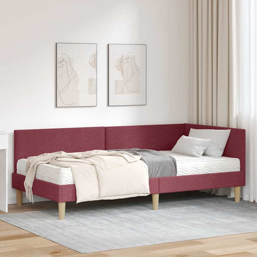 Struttura Letto Angolare con Materasso 2 pcs Grigio Tessuto 3393736