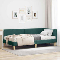 Struttura Letto Angolare con Materasso 2 pcs Verde Tessuto 3393737