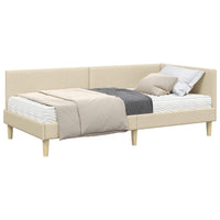 Struttura Letto Angolare con Materasso 2 pcs Crema Tessuto 3393739