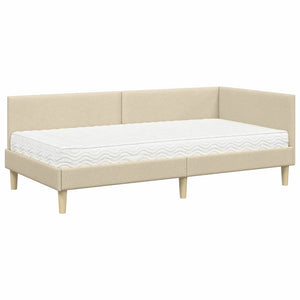 Struttura Letto Angolare con Materasso 2 pcs Crema Tessuto 3393739