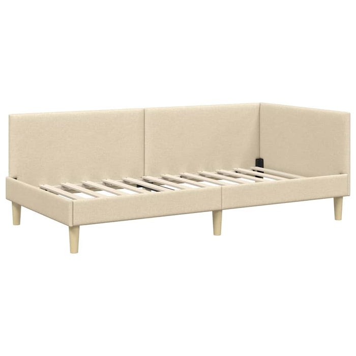 Struttura Letto Angolare con Materasso 2 pcs Crema Tessuto 3393739