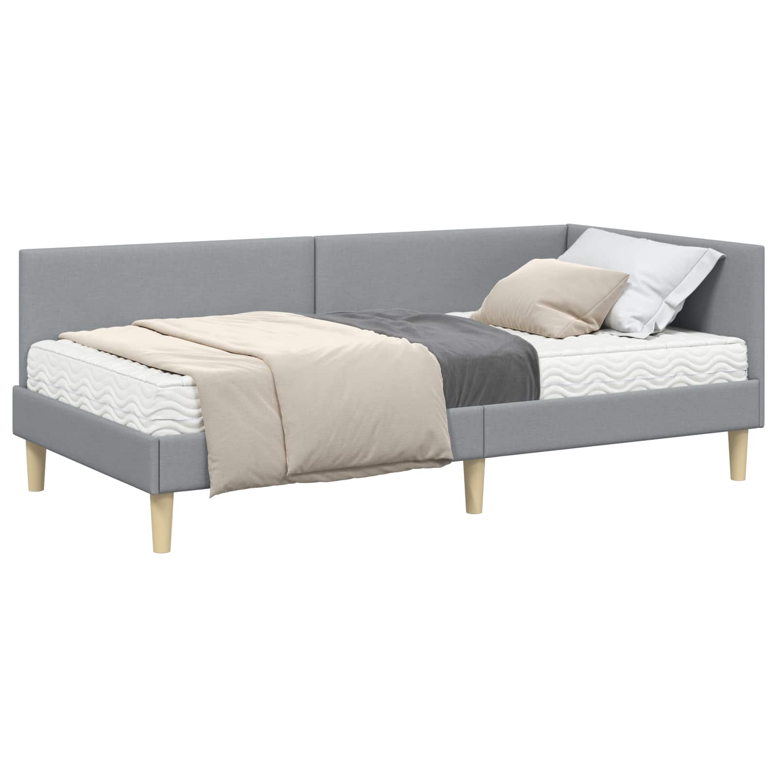 Struttura Letto Angolare con Materasso 2 pcs Grigio chiaro 3393741
