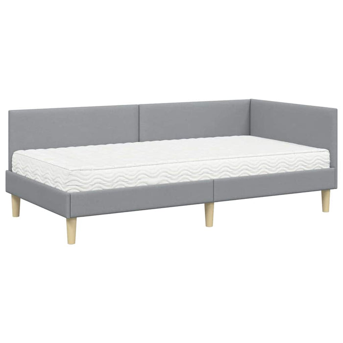 Struttura Letto Angolare con Materasso 2 pcs Grigio chiaro 3393741