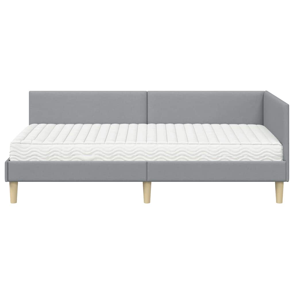Struttura Letto Angolare con Materasso 2 pcs Grigio chiaro 3393741