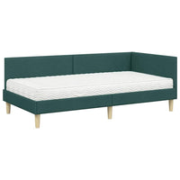 Struttura Letto Angolare con Materasso 2 pcs Verde Tessuto 3393745