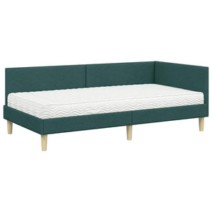 Struttura Letto Angolare con Materasso 2 pcs Verde Tessuto 3393745