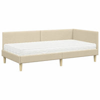 Struttura Letto Angolare con Materasso 2 pcs Crema Tessuto 3393747