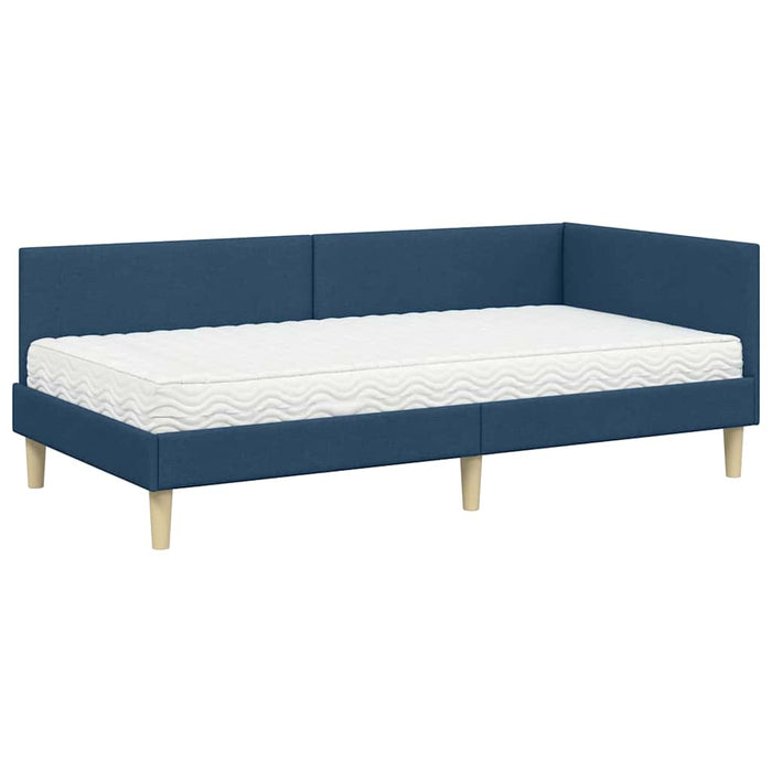 Struttura Letto Angolare con Materasso Altro 2 pcs Blu Tessuto 3393748
