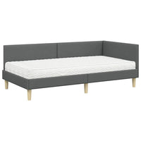 Struttura Letto Angolare con Materasso 2 pcs Grigio Tessuto 3393750