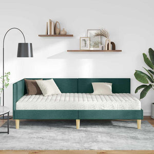 Struttura Letto Angolare con Materasso 2 pcs Verde Tessuto 3393753