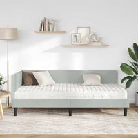 Struttura Letto Angolare con Materasso 2 pcs Grigio chiaro 3393758