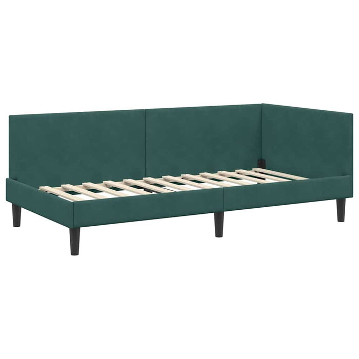 Struttura Letto Angolare con Materasso 2 pcs Verde Velluto 3393760
