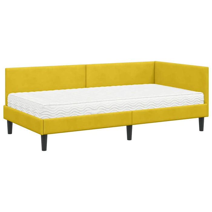 Struttura Letto Angolare con Materasso 2 pcs Giallo Velluto 3393764