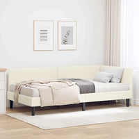Struttura Letto Angolare con Materasso 2 pcs Crema Velluto 3393765