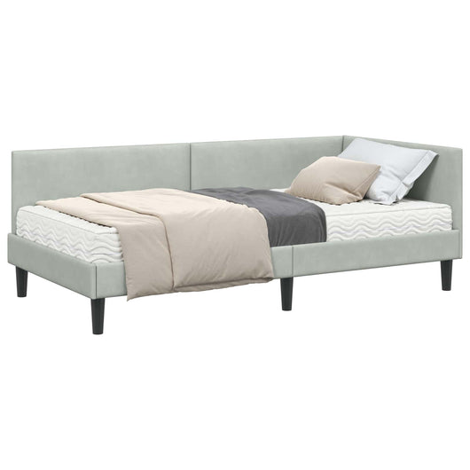 Struttura Letto Angolare con Materasso 2 pcs Grigio chiaro 3393768