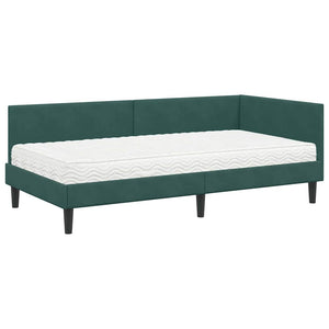 Struttura Letto Angolare con Materasso 2 pcs Verde Velluto 3393770