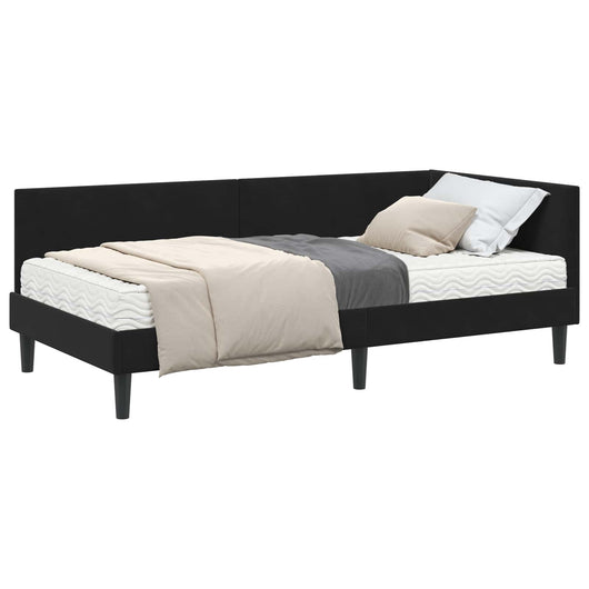 Struttura Letto Angolare con Materasso Altro 2 pcs Nero Velluto 3393773