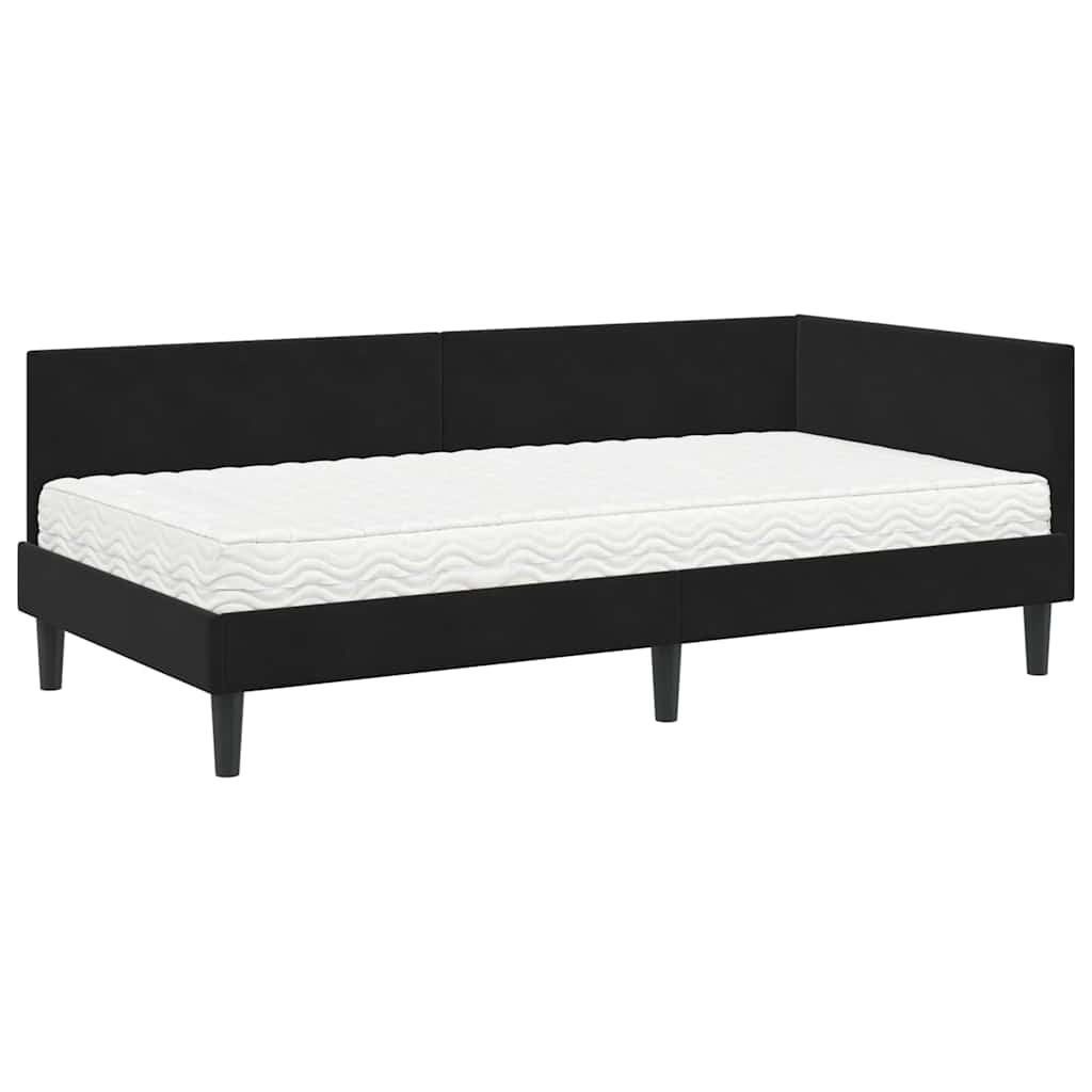 Struttura Letto Angolare con Materasso Altro 2 pcs Nero Velluto 3393773