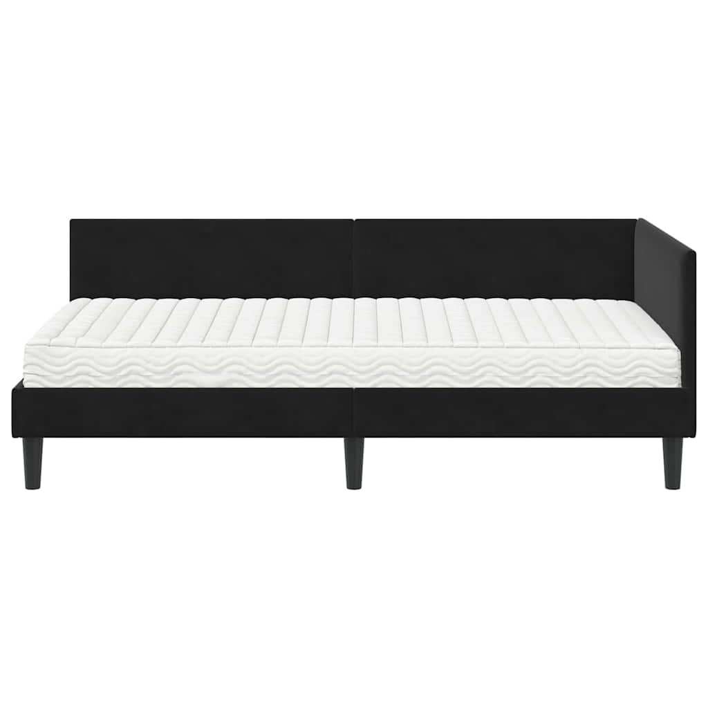 Struttura Letto Angolare con Materasso Altro 2 pcs Nero Velluto 3393773