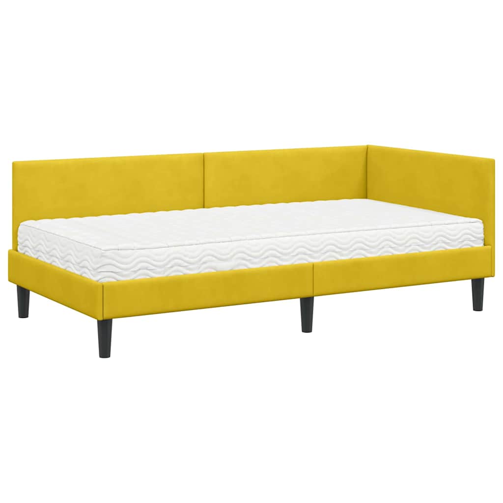 Struttura Letto Angolare con Materasso 2 pcs Giallo Velluto 3393774