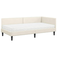Struttura Letto Angolare con Materasso 2 pcs Crema Velluto 3393775
