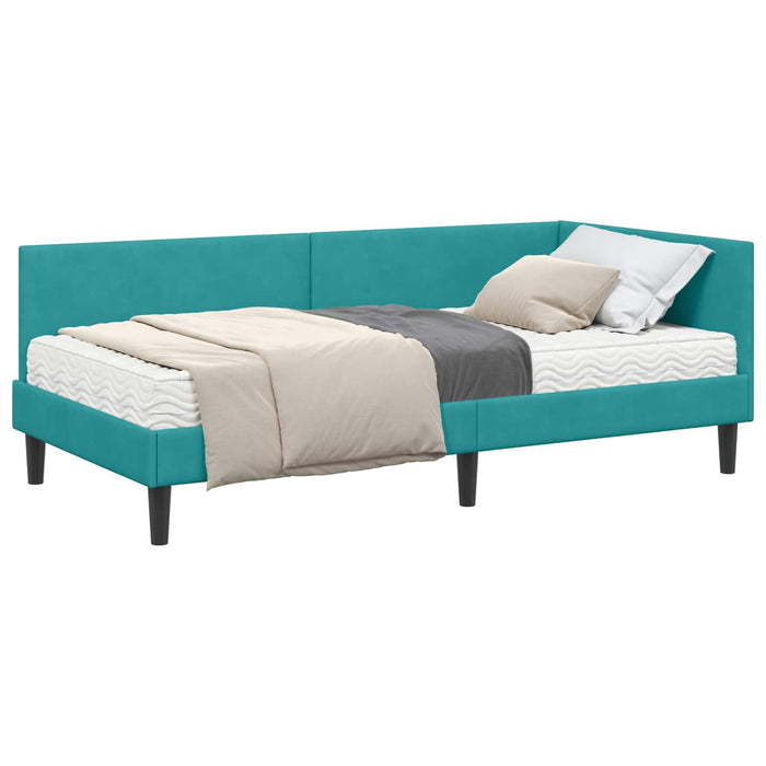 Struttura Letto Angolare con Materasso 2 pcs Turchese Velluto 3393776