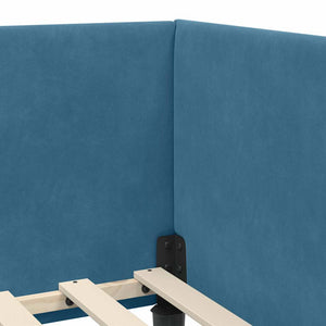 Struttura Letto Angolare con Materasso Altro 2 pcs Blu Velluto 3393777