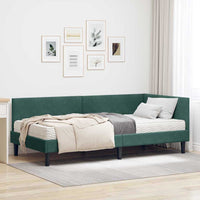 Struttura Letto Angolare con Materasso 2 pcs Verde Velluto 3393780