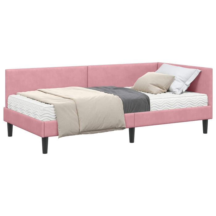 Struttura Letto Angolare con Materasso 2 pcs Grigio Velluto 3393781