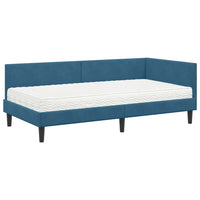 Struttura Letto Angolare con Materasso Altro 2 pcs Blu Velluto 3393787