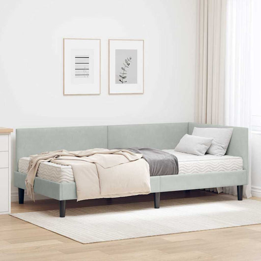 Struttura Letto Angolare con Materasso 2 pcs Grigio chiaro 3393788