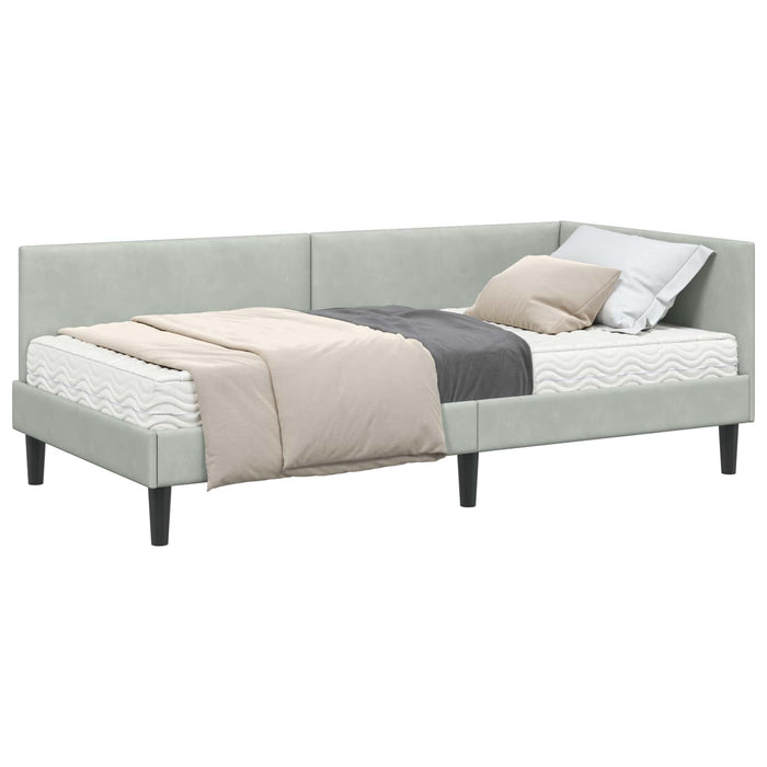 Struttura Letto Angolare con Materasso 2 pcs Grigio chiaro 3393788