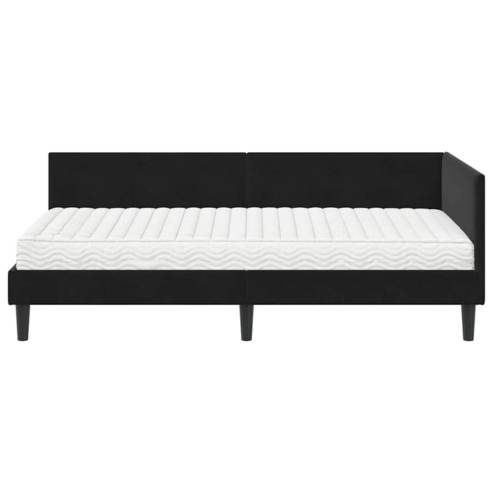 Struttura Letto Angolare con Materasso Altro 2 pcs Nero Velluto 3393793
