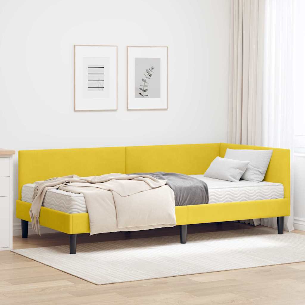 Struttura Letto Angolare con Materasso 2 pcs Giallo Velluto 3393794