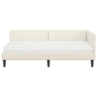 Struttura Letto Angolare con Materasso 2 pcs Crema Velluto 3393795