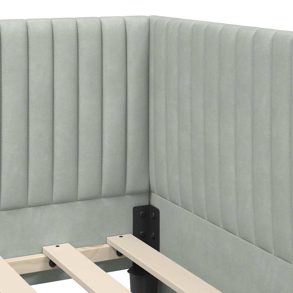 Struttura Letto Angolare con Materasso 2 pcs Grigio chiaro 3393798